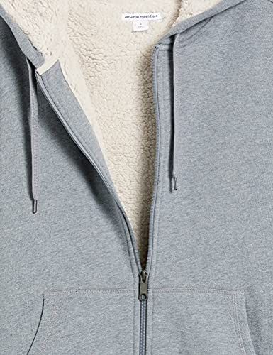 Amazon Essentials Sherpa Lined Full-Zip Hooded Fleece Sweatshirt Novelty-Hoodies, Gris Claro, US (EU XL-XXL)