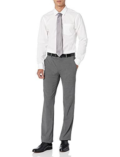 Amazon Essentials Slim-fit Wrinkle-Resistant Long-Sleeve Solid Dress Shirt Camisa, Blanco (White), 18" Neck 36"-37" (Talla del Fabricante:)