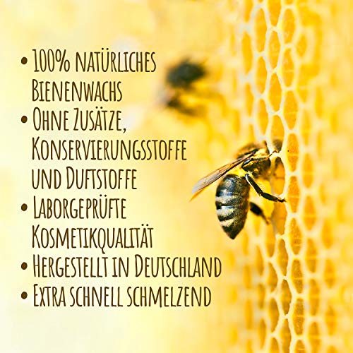 Amazy cera de abeja | 200g – 100% Pastillas de cera natural y fácil para fundir – Ecofriendly – Cera para velas – Ideal para la fabricación de cosméticos, velas, barnices y telas de cera de abeja.