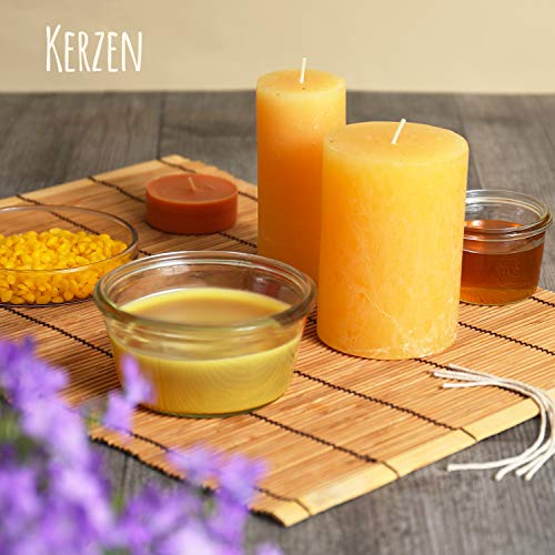 Amazy cera de abeja | 200g – 100% Pastillas de cera natural y fácil para fundir – Ecofriendly – Cera para velas – Ideal para la fabricación de cosméticos, velas, barnices y telas de cera de abeja.