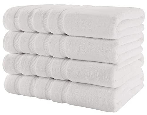 American Soft Linen - Juego de toallas turcas (4 piezas, color blanco brillante)