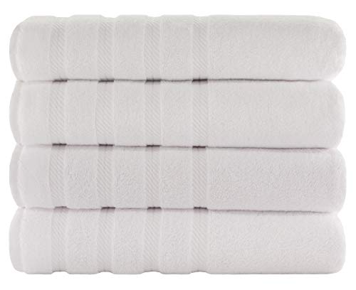American Soft Linen - Juego de toallas turcas (4 piezas, color blanco brillante)