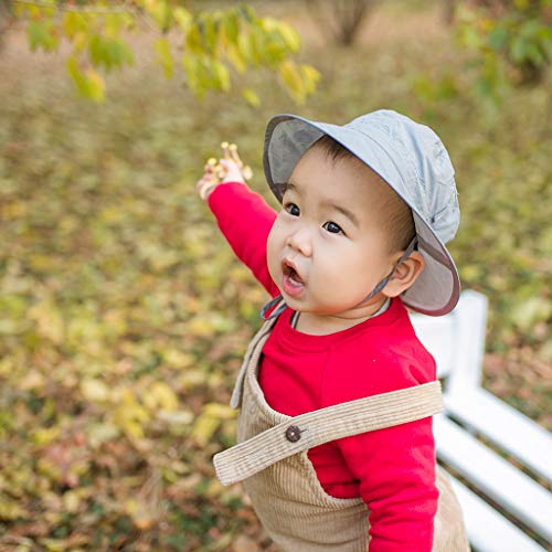 Ami & Li tots Bebé Sombrero de Sol Súper Ligero Niños Ajustable Ultra Thin Respirable Bob para Bebé Niña Niño Infantil Niños Pequeños UPF 50-M:Naranja