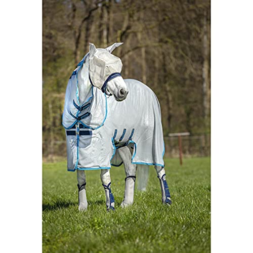 AMIGO Horseware Bug Buster - Alfombra de mosca sin tratar, color plateado y azul