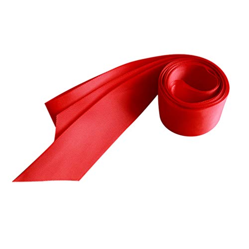 Amosfun Cinta de raso de poliéster de doble cara para bricolaje artesanal boda cinturón de novia corona de lazo de pelo baby shower embalaje (rojo)