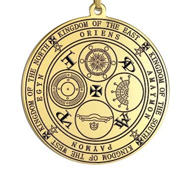 AMOZ Arcángeles Sigil Amuleto Collar Acero Inoxidable el Sigilo de Michael/Gabriel/Rafael/Camael/Zadkiel/Anael/Cassiel Medalla Colgante Joyas Negro,Oro
