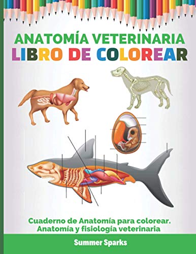 Anatomía Veterinaria. Libro de colorear: Cuaderno de Anatomía para colorear. Anatomía y fisiología veterinaria