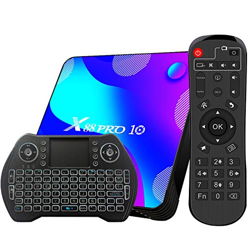 Android TV Box 11, Smart TV Box 4GB RAM 32GB ROM Android 11.0 Compatible con 4K 3D H.265, RK3318 Dual-WiFi 2.4g / 5g Smart TV Box con Mini Teclado HDMI USB 3.0