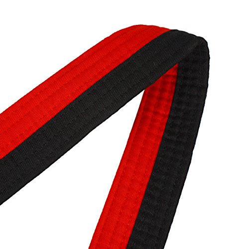 Andux Cinturón de Artes Marciales del Cinturón de Taekwondo TQDYD-01 (Negro/Rojo)