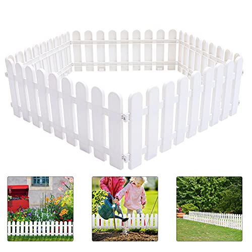 Angoily 5 Piezas de Vallas de Plástico para Jardín Piquetas Blancas Jardín Decoración 50X20CM