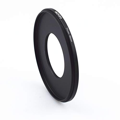 Anillo adaptador de filtro de 77 mm a 49 mm, anillo adaptador de filtro de 77 mm a 49 mm, para objetivo de cámara con rosca de filtro de 77 mm a 49 mm