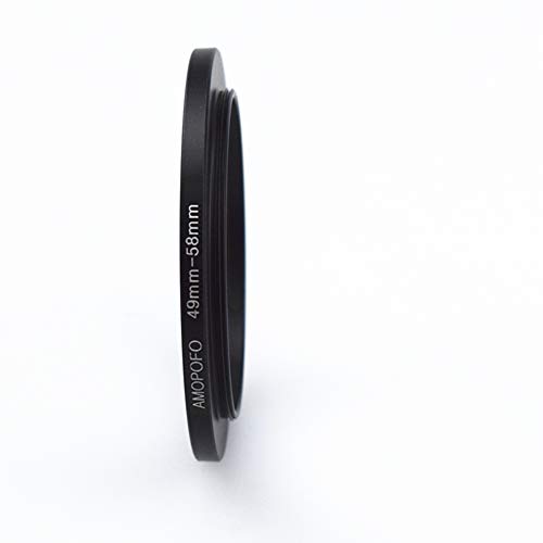 Anillo adaptador de filtro de metal de 49 mm a 58 mm, anillo adaptador de filtro Step Up de 49 mm a 58 mm para objetivo de cámara con rosca de filtro de 49 mm a anillo de filtro de 58 mm.