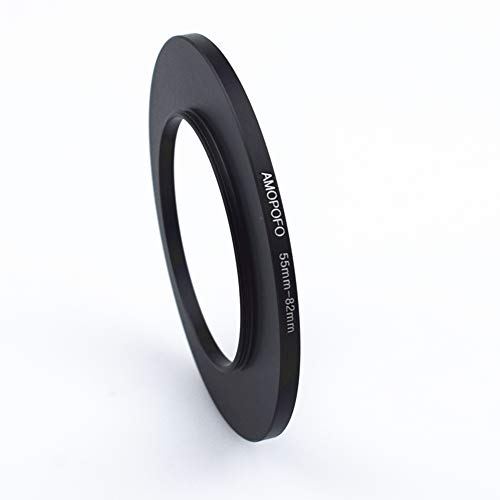 Anillo adaptador de filtro de metal de 55 mm a 82 mm, anillo adaptador de filtro Step Up de 55 mm a 82 mm, para objetivo de cámara con rosca de filtro de 55 mm a anillo de filtro de 82 mm.