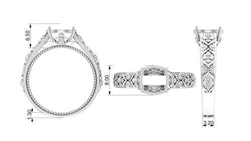 Anillo solitario de solitario de Londres con topacio azul de 2,1 quilates, anillo de compromiso vintage, corte cojín, anillo de novia, diamante certificado SGL HI-SI, 14K Oro rosa, Size:EU 62