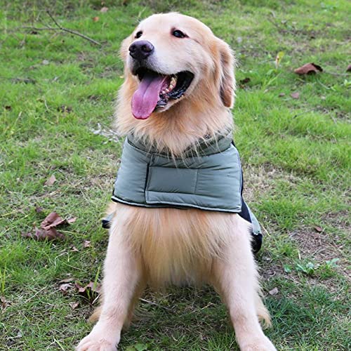 Anlrion Abrigo grande para perro impermeable con chaqueta cálida de invierno, abrigo de invierno para perro, cálido, cálido, cálido, cálido, de plumas para Labrador Golden Retriever Perro Husky
