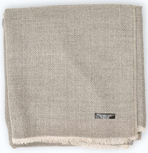 Annapurna Cashmere Lujosa manta de cachemira de 100% lana de cachemira, 125 cm x 250 cm, tejida a mano en Nepal, ideal como manta para sofá y cama (gris claro)