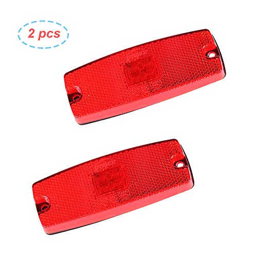 AOHEWEI 2 x Rojo Luces de Marcador Lateral del Remolques LED Lámpara de Posición Trasera del Camión Indicadoras con Reflector Delanteras Señal para Caravana Camión 10~30V ECE Aprobado (rojo)