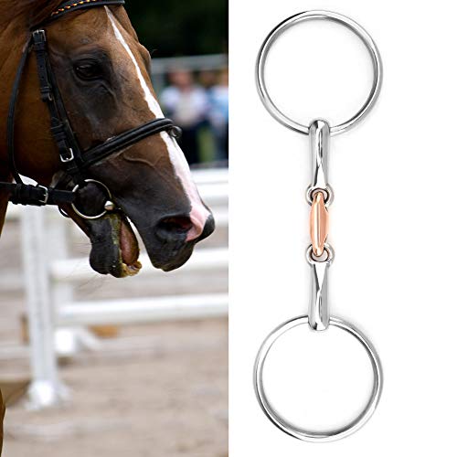 Aoutecen Equipamiento para Caballos, Brida De Boca De Caballo Bitless Acero Inoxidable Dos Tamaños para Caballos Jóvenes(11,5)