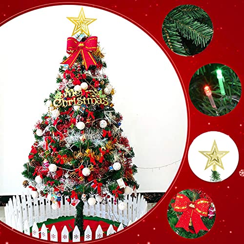Árbol de Navidad Artificial, Material PVC, con 300 Ramas, LED Luminosos, DIY decoración, Base de Metal, árbol de Navidad Verde árbol para Fiesta, Navidad, Oficina, Tienda, decoración, 150 cm (1)