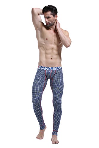 ARCITON Hombre Pantalones Largos Calzoncillos Cómoda y Suave Ropa Interior Térmica Hombre Leggins M(Cintura: 73cm-81cm) 5005CKU Estrella Azul