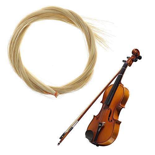 Arco de violín pelo de caballo pelo de caballo color natural sin blanquear 29 pulgadas de longitud para violín viola violonchelo 4/4