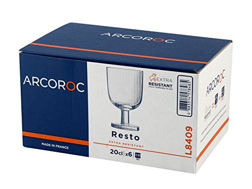 ARCOROC Resto, Glass, 20 cl x 6 Copas de Agua, 6