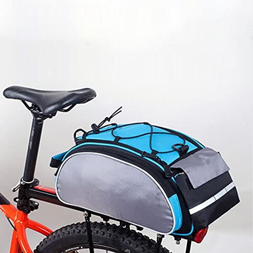 arhujion Bolsa de sillín para bicicleta de 13 L, bolsa de rejilla trasera para bicicleta, paquete de alforja, cesta de asiento trasero, suministros de equitación (color negro)