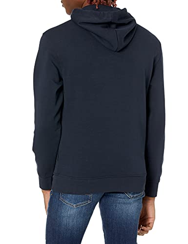 Armani Exchange with sur ton Mirrored Logo and Contrast Stripe on Front Hooded Sweatshirt, Navy, M