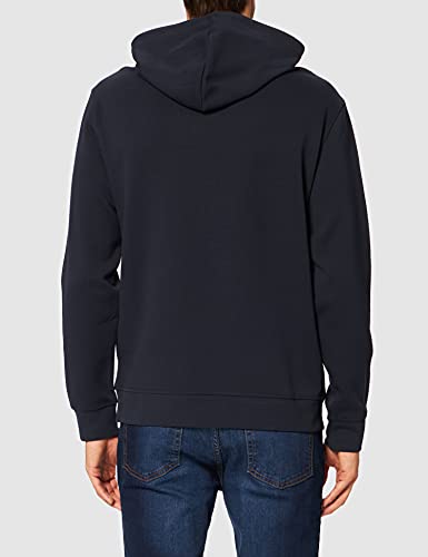 Armani Exchange with sur ton Mirrored Logo and Contrast Stripe on Front Hooded Sweatshirt, Navy, M