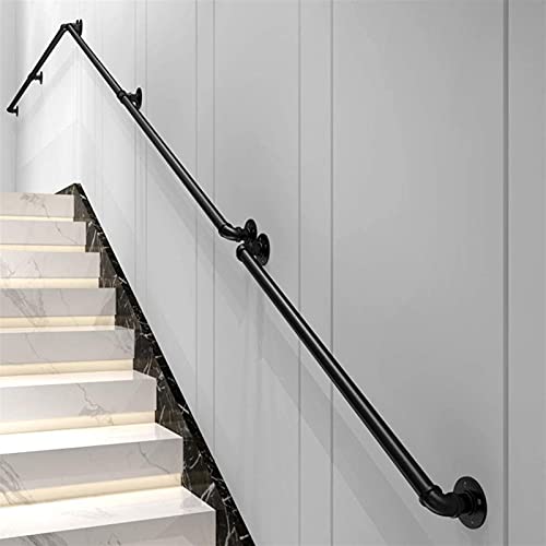 armrest Pasamanos para escaleras para interior y exterior montado en la pared | Barandillas de hierro forjado negro | Barandillas de escalera barandilla soporte Liuyu (tamaño: 150 cm)