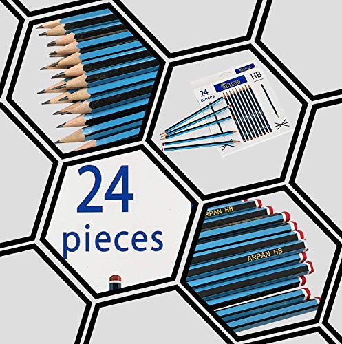 ARPAN - Lápices para niños, adolescentes y adultos, resistentes a los broches y de larga duración, ideales para dibujar, escribir, escritorio de oficina y trabajo general (24 unidades)