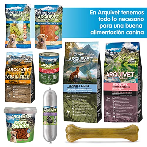 Arquivet Barritas de salmón con piel - Snacks naturales para perros - Chuches para perros - Golosinas para perros - Alimentación y comida para perros - Snacks caninos - 100 g
