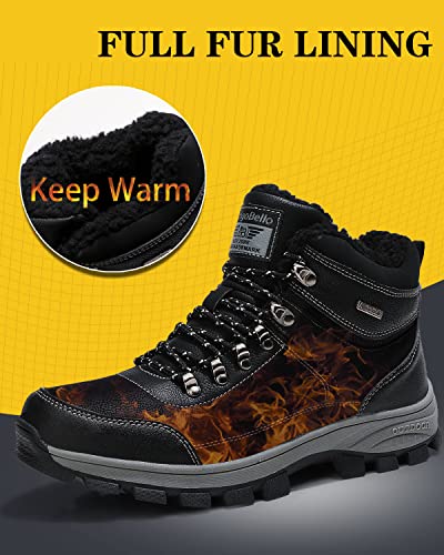 ARRIGO BELLO Hombre Botas Botines Zapatos Invierno Botas de Nieve Cálido Fur Forro Aire Libre Boots Urbano Senderismo Esquiar Caminando 41-46(T Camello, Numeric_44)