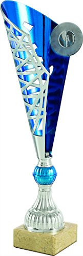 Art-Trophies AT82043 Trofeo Deportivo, Plateado/Azul, Talla Única