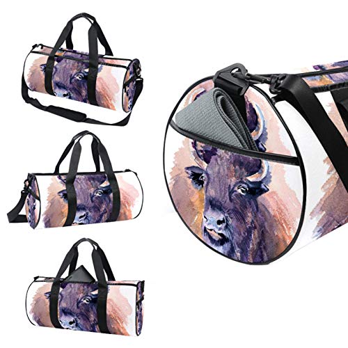 ASDFSD Bolsa de lona, bolsas de playa deportivas con correa ajustable para el hombro, bolsos y cremallera para equipo de gimnasio, pelotas deportivas y deportes acuáticos ilustración de caballos
