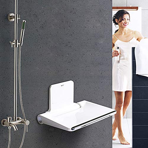 Asiento plegable para ducha para montaje en pared, silla de ducha, ABS, soporta hasta 200 kg, diseño ultrafino
