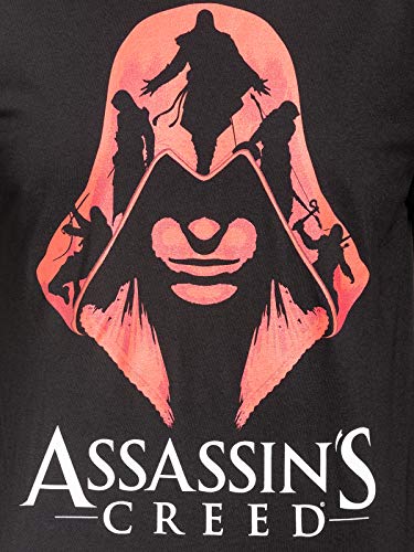 Assassin's Creed Silhouettes Hombre Camiseta Negro XXL, 100% algodón, Regular