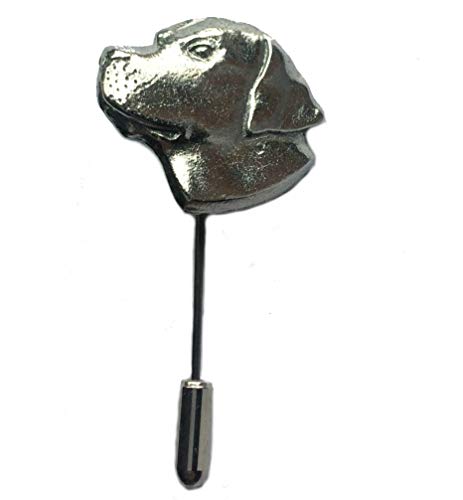 Asteria Accessories Pin de Solapa con Cabeza de Labrador (Broche para Sombrero), Hecho a Mano en Inglaterra a Partir de Peltre inglés Fino