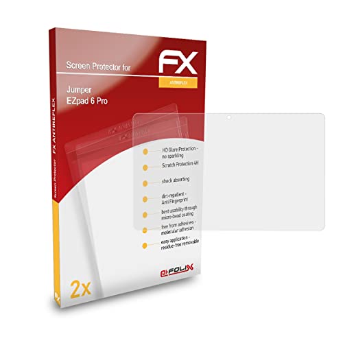 atFoliX Película Protectora Compatible con Jumper EZpad 6 Pro Lámina Protectora de Pantalla, antirreflejos y amortiguadores FX Protector Película (2X)