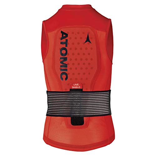 ATOMIC Live Shield Vest JR Chaleco Protector de esquí, para niños, Rojo, L