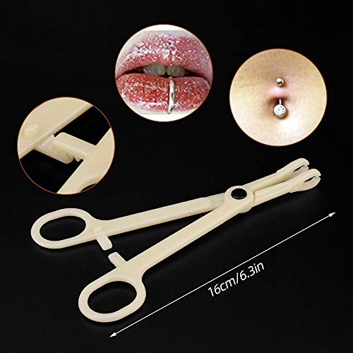 ATOMUS Body Piercing Clamp Kit for Body Piercing Navel Tongue Eyebrows Fingers Nose 2pcs 14G Catheter Puncture Needle 5pcs 16G Piercing Needles