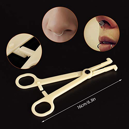 ATOMUS Body Piercing Clamp Kit for Body Piercing Navel Tongue Eyebrows Fingers Nose 2pcs 14G Catheter Puncture Needle 5pcs 16G Piercing Needles