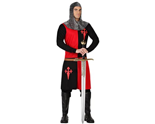 ATOSA disfraz caballero cruzadas hombre adulto rojo negro M