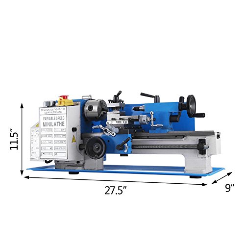 Autovictoria Torno de Metal 7 x 12 Pulgadas/17.8X30.5CM Mini Torno de Metal de Precisión 2500 RPM 550W Velocidad Variable Mini Torno de Metal Torno de Trabajo de Metal