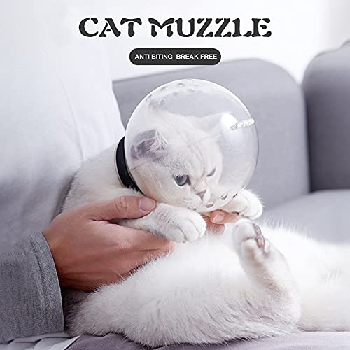 AUTUUCKEE Bozales para gatos – Bozales de plástico transpirable para evitar que los gatos muerdan y masticen – Anti mordedura – Suministros para mascotas (15 x 14 x 8 cm)