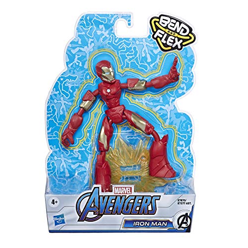 Avengers- Bend and Flex Figura Iron Man 15 Cm (Hasbro E78705X0) , Color/Modelo Surtido
