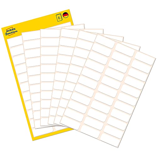 Avery Zweckform 3073 - Etiquetas autoadhesivas (20 x 8 mm, 234 pegatinas en 6 hojas), color blanco