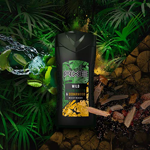 Axe Gel de ducha silvestre verde mojito y madera de cedro para una experiencia refrescante de ducha con fragancia exótica, 250 ml, paquete de 1