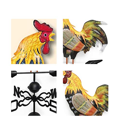 AYDQC SDHUA Veleta de Gallo Dibujo Tradicional de Colores Estilo campestre Gallo Veleta Kit de Veleta Decoración de jardín