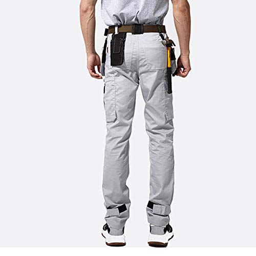AYUSHOP Pantalones de trabajo impermeables para hombre, softshell, transpirables, cálidos, cómodos, para exteriores, gruesos, impermeables, para senderismo, esquí, color gris, 165/80A